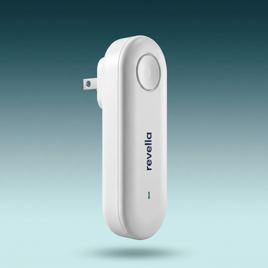 Revella Air side view showing the wall plug